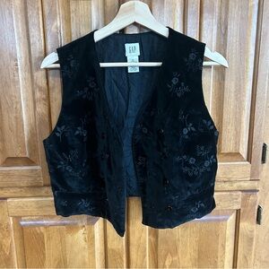 Vintage Floral GAP Black Vest